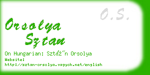 orsolya sztan business card
